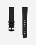 Curved Vertech Rubber Strap - Black - OM Luxury