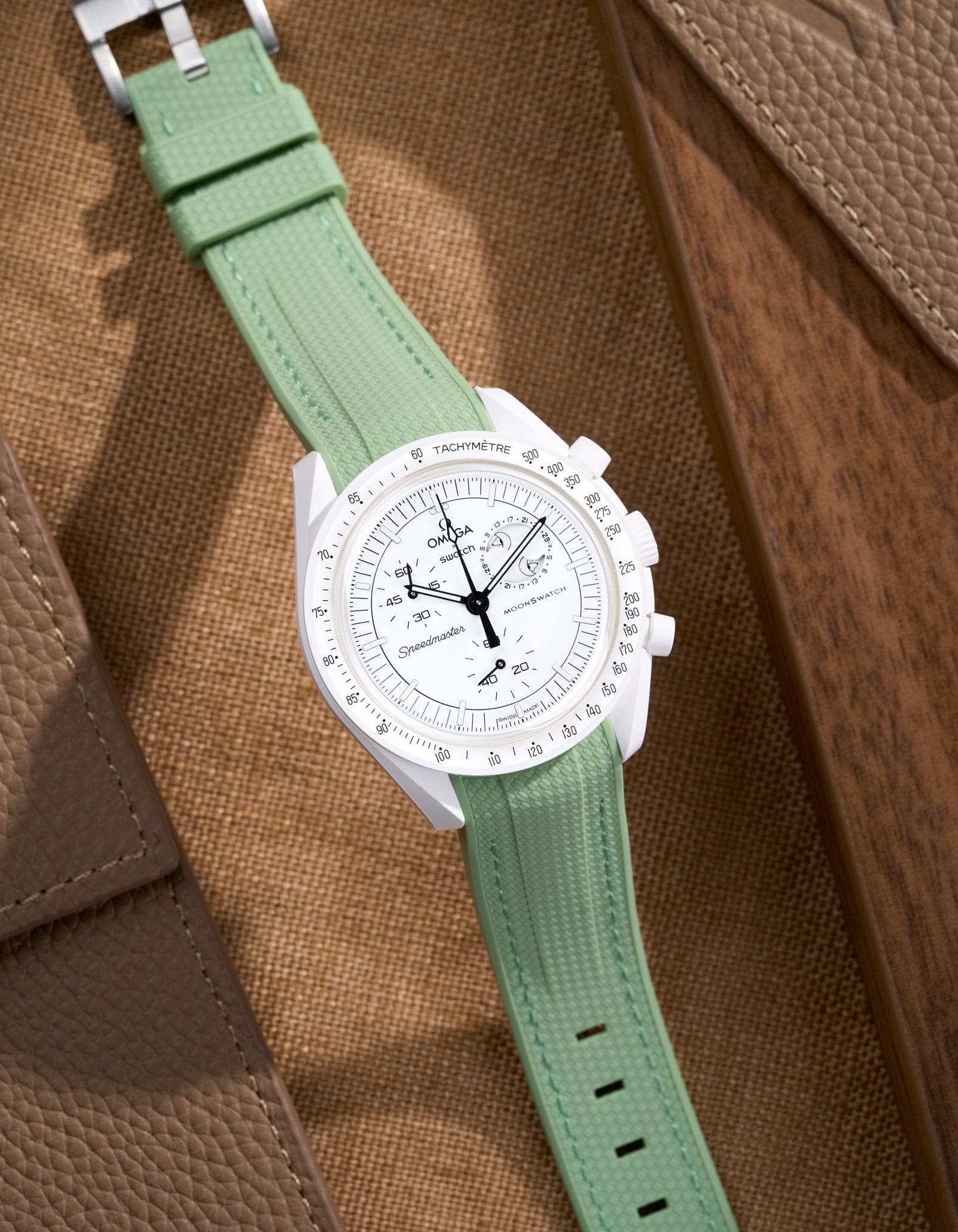 Curved Vertech Rubber Strap - Mint - OM Luxury