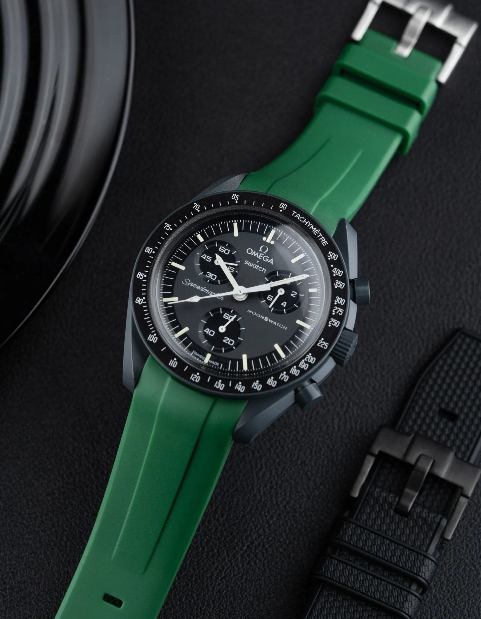 Curved Rubber Strap - Green - OM Luxury