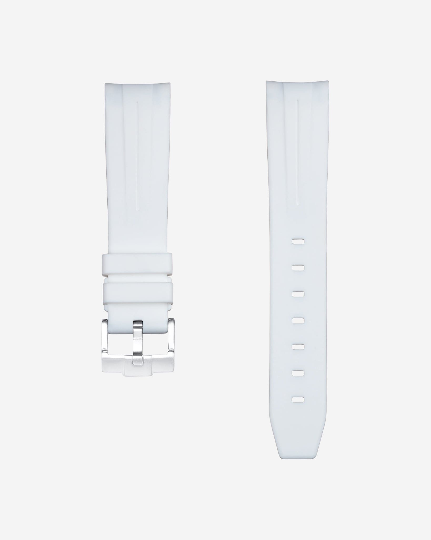 Curved Rubber Strap - White - OM Luxury